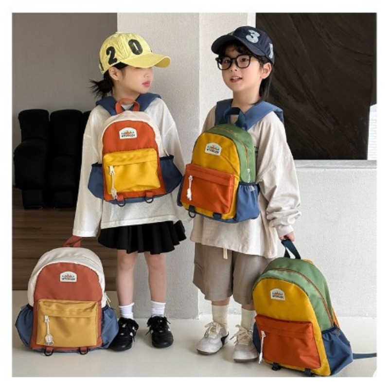 New Color Blocked Children's B - Canvas Backpack Casual recension och pris